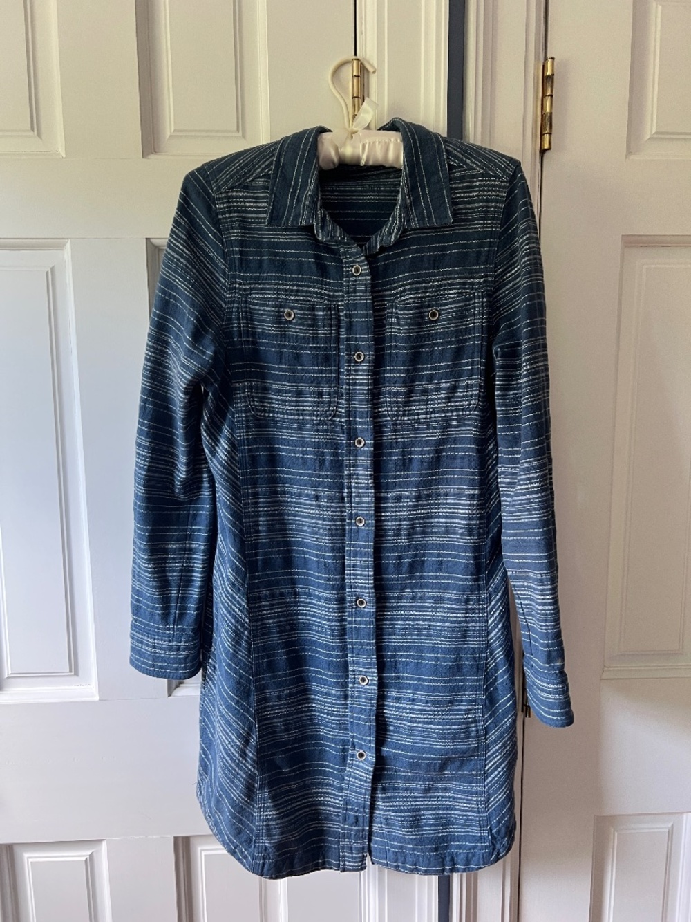 Prana Blue Striped Tunic Shirt